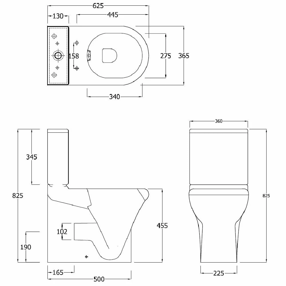 RAK Compact White Rimless Commercial Back To Wall Pan & Cistern - COMRIM45PAK/NS 2 RAK Compact White Rimless Commercial Back To Wall Pan & Cistern - COMRIM45PAK/NS - Image 2