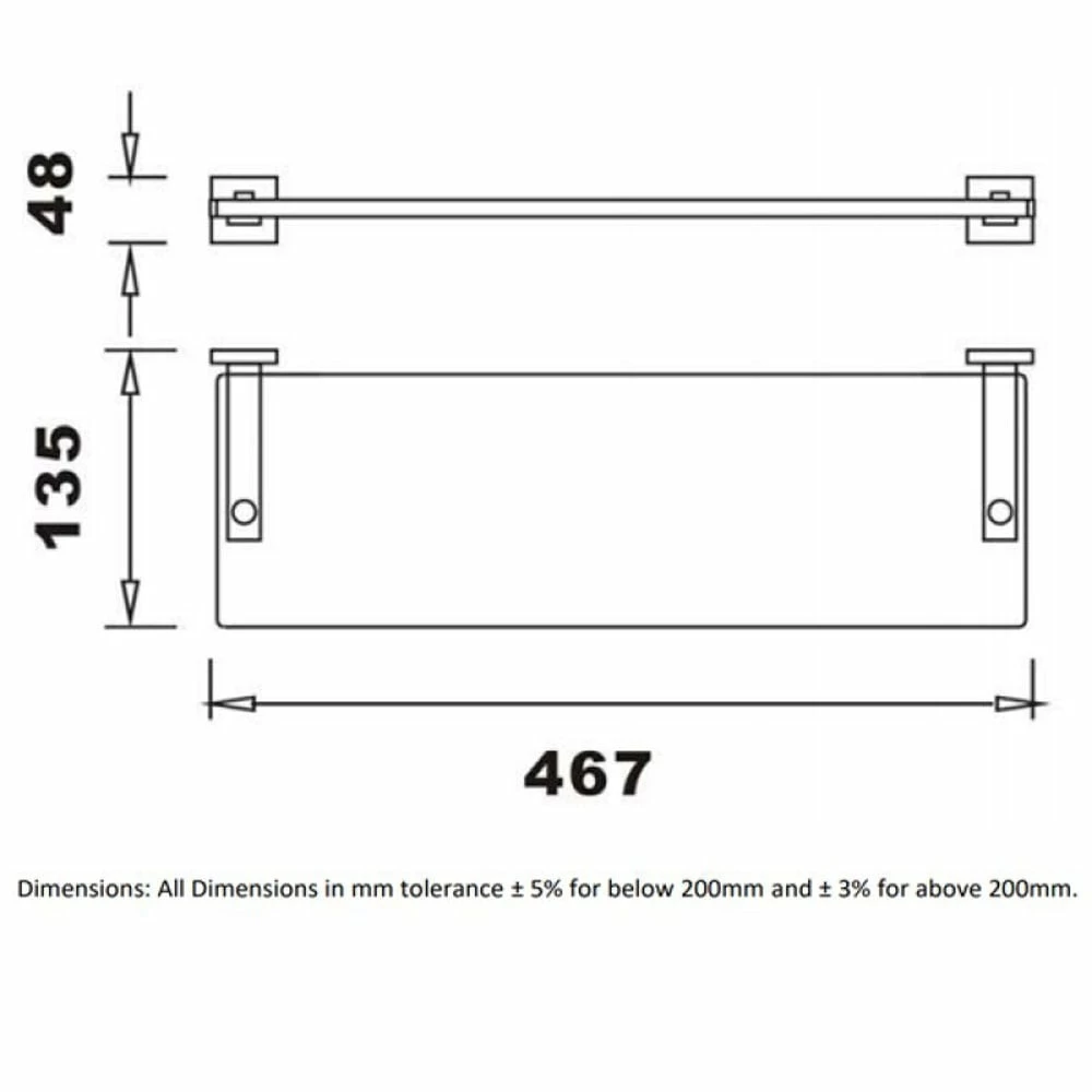 RAK Cubis Black Glass Shelf - RAKCUB9913B 2 RAK Cubis Black Glass Shelf - RAKCUB9913B - Image 2