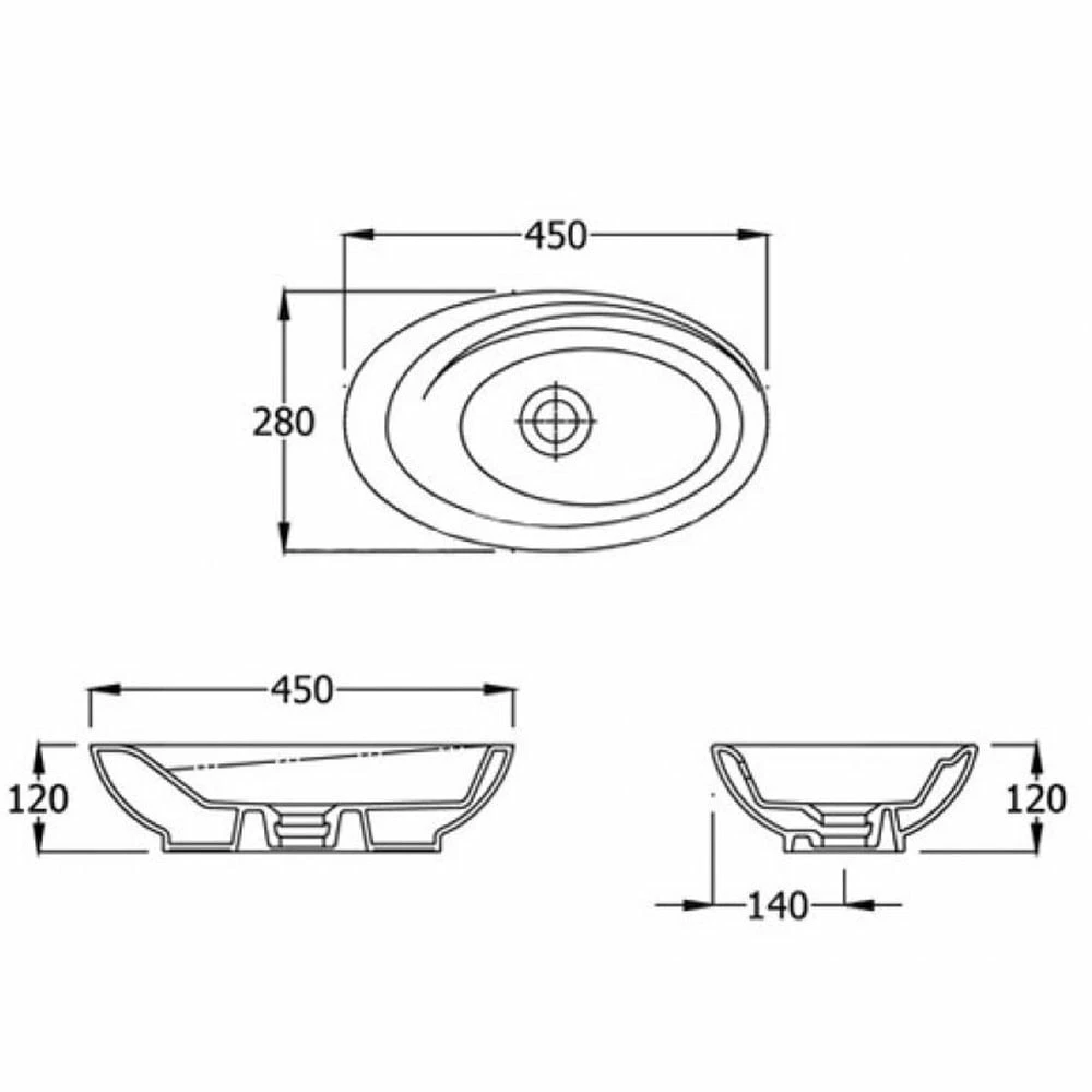RAK Infinity Alpine White Counter Top Wash Basin 450mm - INFSCTBAS 2 RAK Infinity Alpine White Counter Top Wash Basin 450mm - INFSCTBAS - Image 2