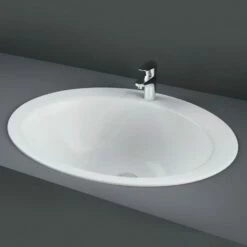RAK Jessica Alpine White 1 Tap Hole Inset Countertop Wash Basin 530mm - JESVB0