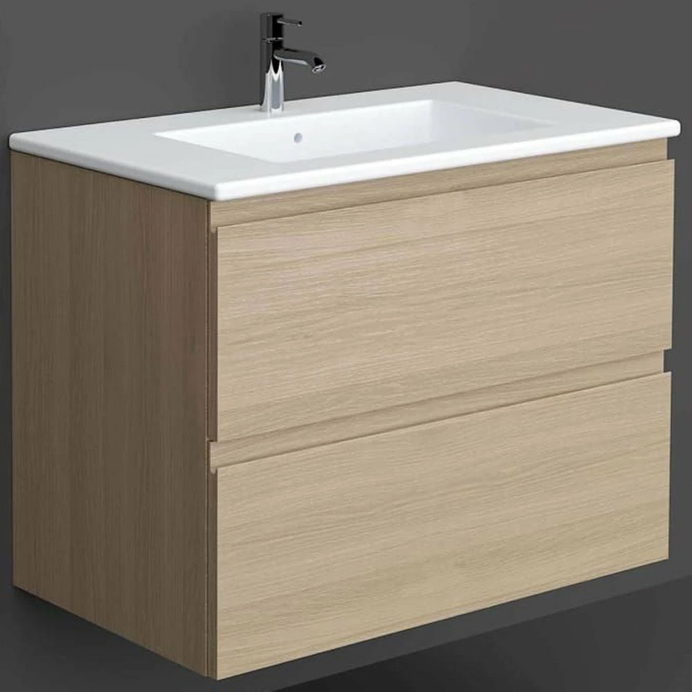RAK Joy Scandinavian Oak 800mm Wall Hung Bathroom Vanity Unit With Basin 1 RAK Joy Scandinavian Oak 800mm Wall Hung Bathroom Vanity Unit With Basin