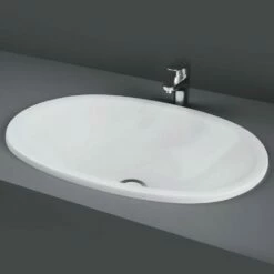 RAK Lily Alpine White Inset Countertop Wash Basin 460mm - LILYOCVB