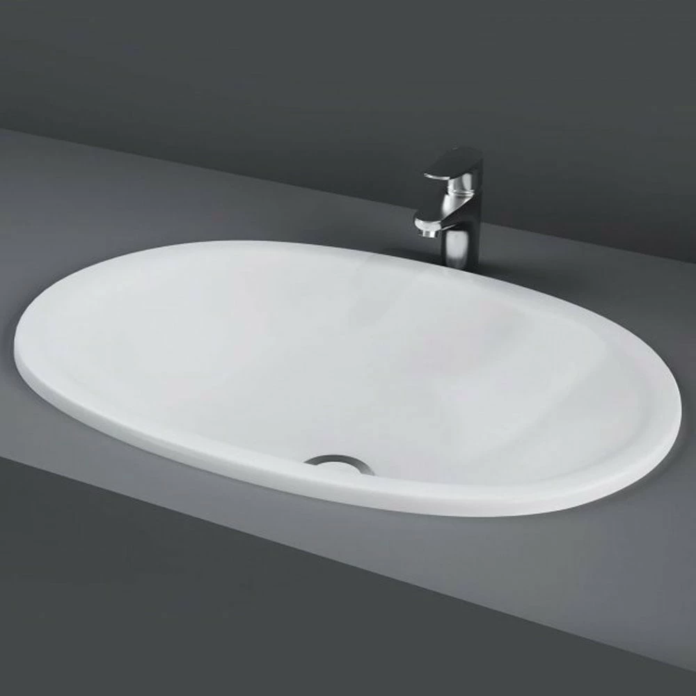 RAK Lily Alpine White Inset Countertop Wash Basin 460mm - LILYOCVB 1 RAK Lily Alpine White Inset Countertop Wash Basin 460mm - LILYOCVB