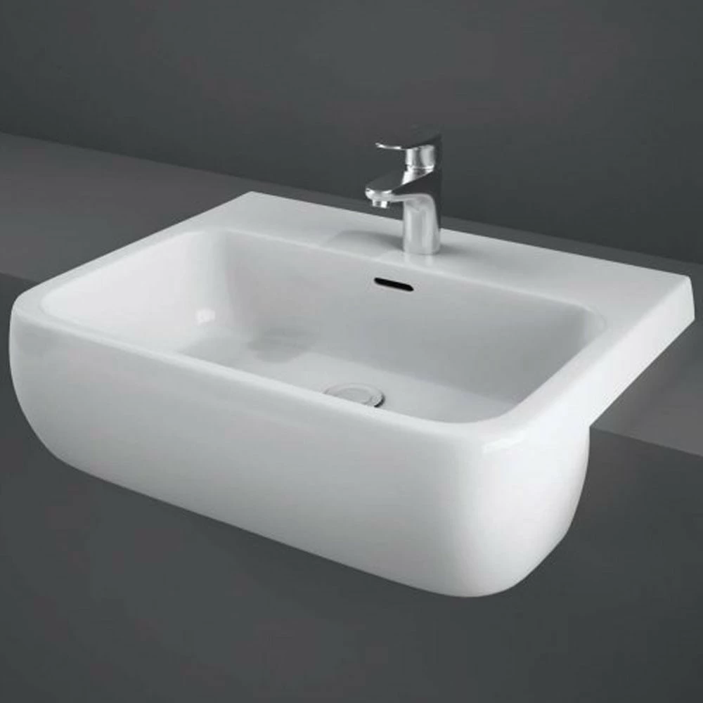 RAK Metropolitan 520x425 1th Alpine White Semi-Recessed Basin - METSRBAS1 1 RAK Metropolitan 520x425 1th Alpine White Semi-Recessed Basin - METSRBAS1