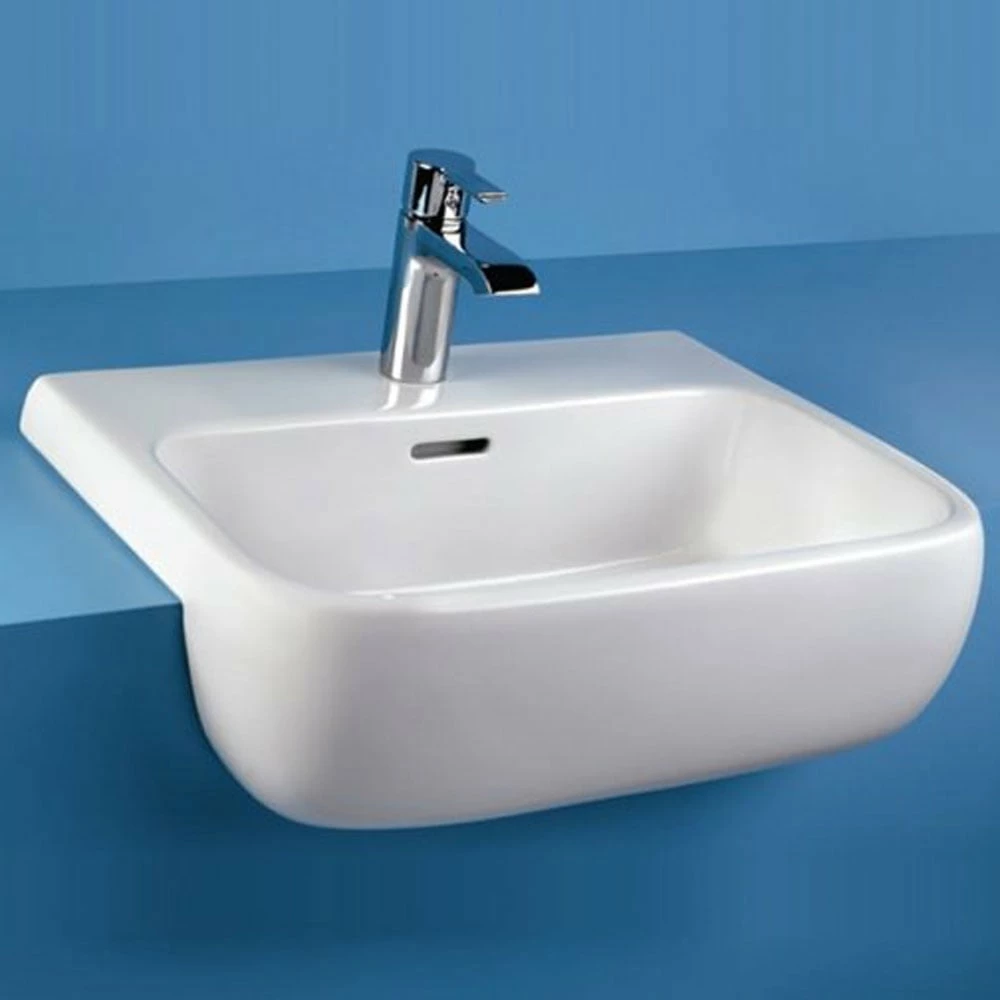 RAK Metropolitan 520x425 1th Alpine White Semi-Recessed Basin - METSRBAS1 3 RAK Metropolitan 520x425 1th Alpine White Semi-Recessed Basin - METSRBAS1 - Image 3