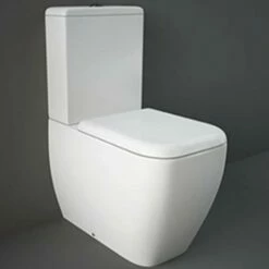 RAK Metropolitan White Rimless Close Coupled Toilet Pan, Cistern & Urea Seat