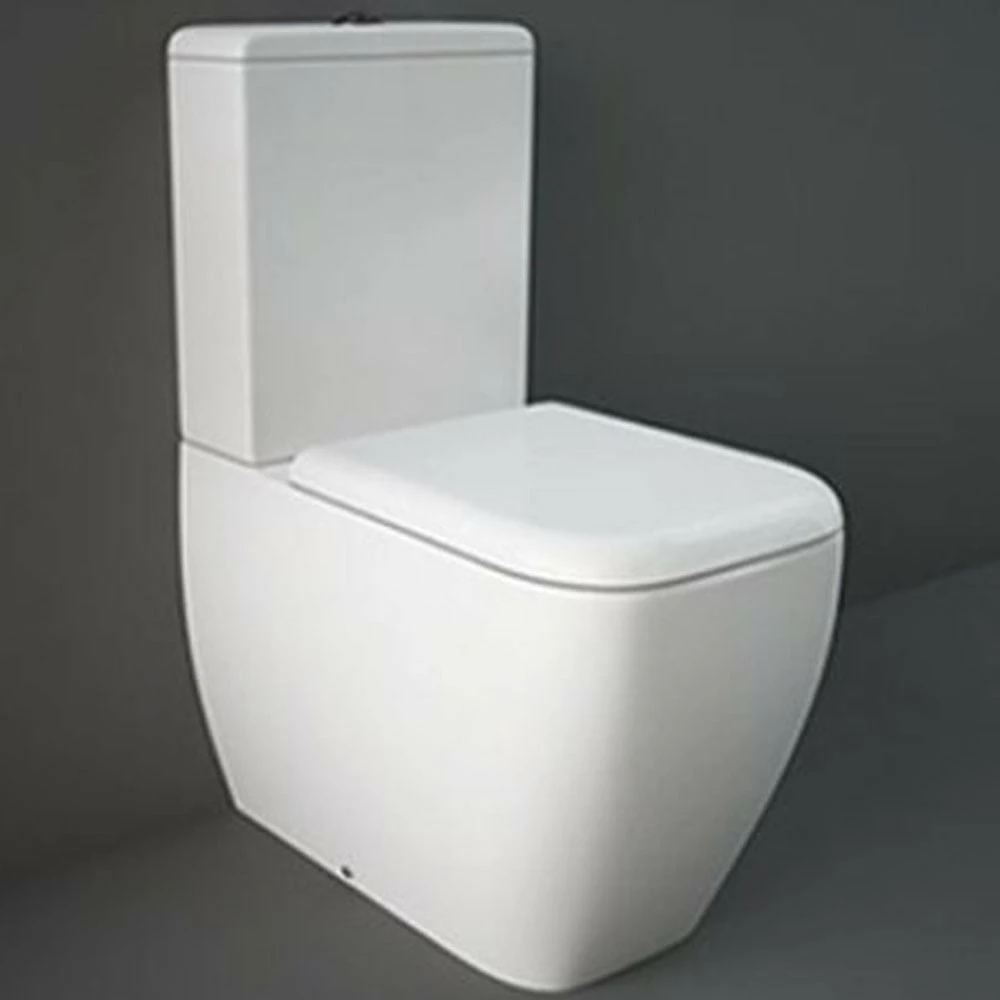 RAK Metropolitan White Rimless Close Coupled Toilet Pan, Cistern & Urea Seat 1 RAK Metropolitan White Rimless Close Coupled Toilet Pan, Cistern & Urea Seat