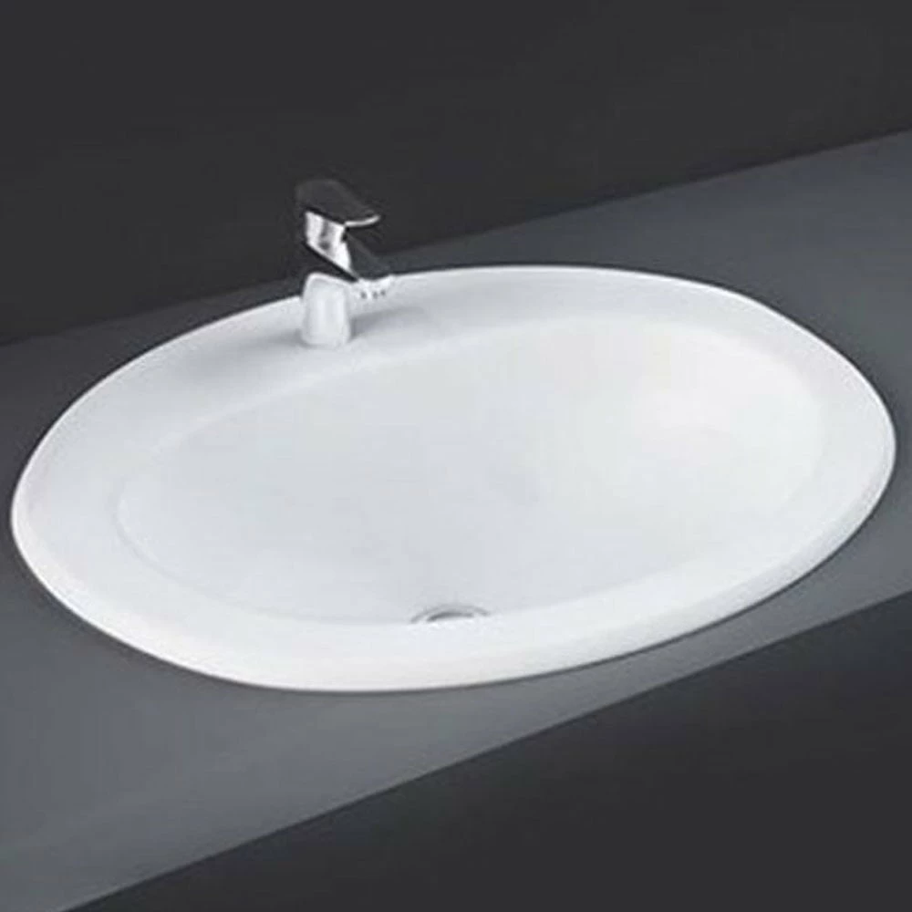 RAK Mira 560x475 1th Alpine White Inset Countertop Wash Basin - MIROC1 1 RAK Mira 560x475 1th Alpine White Inset Countertop Wash Basin - MIROC1