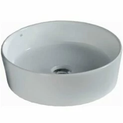 RAK Moon 420x420 Alpine White Round Sit-On Countertop Wash Basin - FEECT4200AWHA