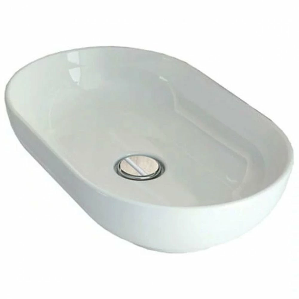 RAK Moon 500x350 Alpine White Oval Sit-On Countertop Wash Basin - HAROVBAS 1 RAK Moon 500x350 Alpine White Oval Sit-On Countertop Wash Basin - HAROVBAS