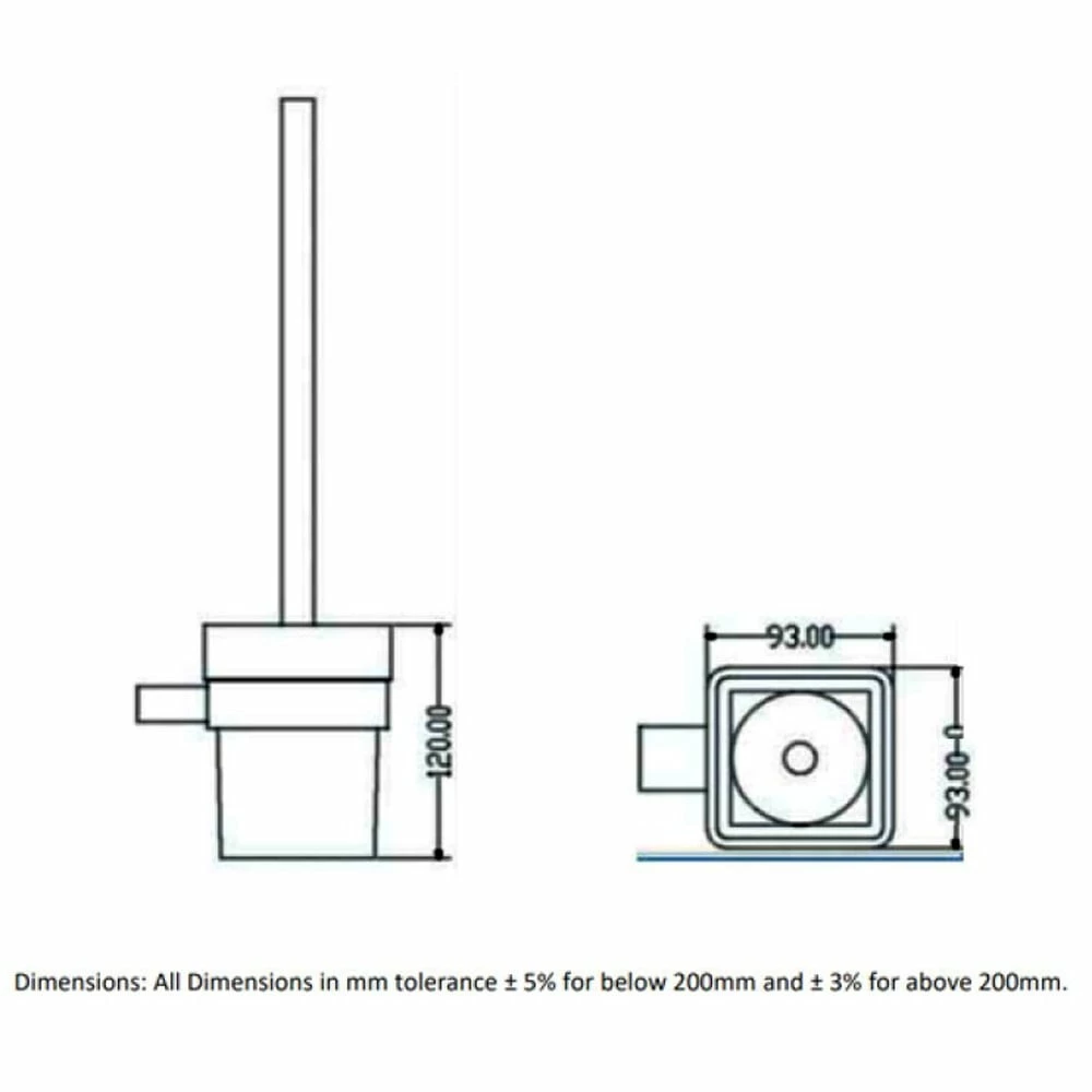 RAK Moon Black Toilet Brush & Holder - RAKMOO9908B 2 RAK Moon Black Toilet Brush & Holder - RAKMOO9908B - Image 2