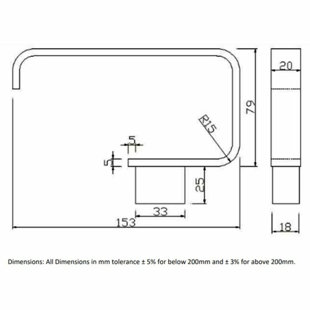 RAK Moon Black Toilet Roll Holder - RAKMOO9901B 2 RAK Moon Black Toilet Roll Holder - RAKMOO9901B - Image 2