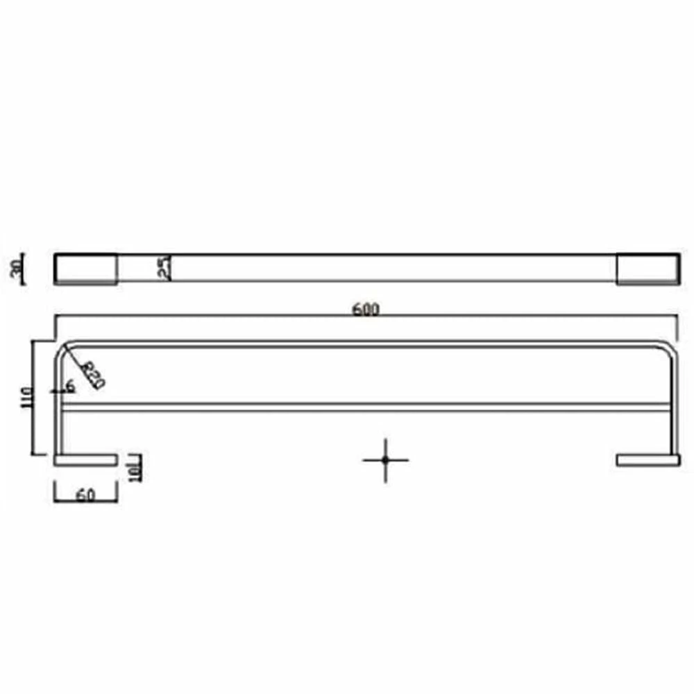 RAK Moon Chrome Double Towel Rail - RAKHAR9912 2 RAK Moon Chrome Double Towel Rail - RAKHAR9912 - Image 2