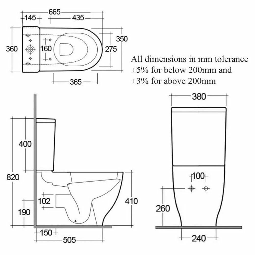 RAK Moon White Close Coupled Toilet Pan, Cistern & Soft Close Seat - HARPAKSC 2 RAK Moon White Close Coupled Toilet Pan, Cistern & Soft Close Seat - HARPAKSC - Image 2
