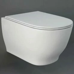 RAK Moon White Rimless Wall Hung Toilet Pan & Soft Close Seat -HARWHPAN-HF/SC