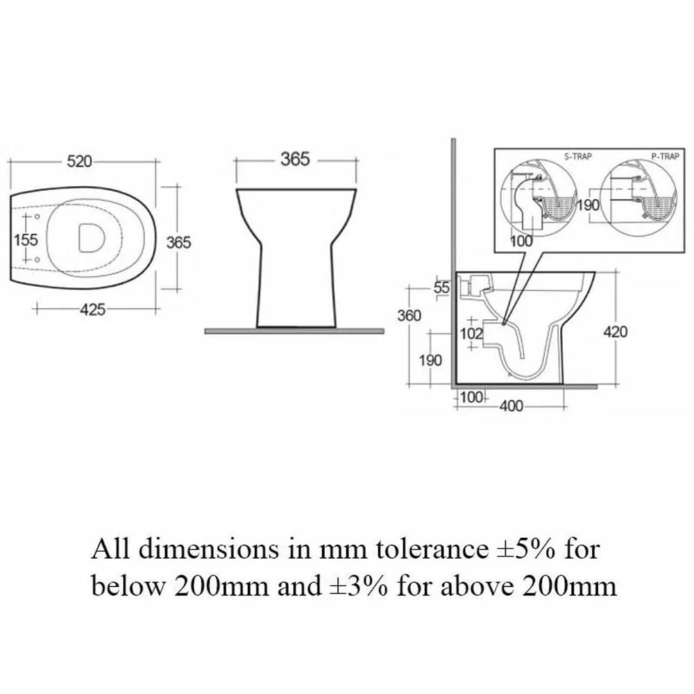 RAK Morning Rimless Back To Wall Toilet Pan & Soft Close Seat - MORBTWPAN018 3 RAK Morning Rimless Back To Wall Toilet Pan & Soft Close Seat - MORBTWPAN018 - Image 3