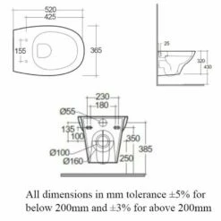 RAK Morning Rimless Wall Hung Pan & Exposed Fitting And Soft Close Seat -HANSGROHE Shop rak morning rimless wall hung pan exposed fitting and soft close seat p41183 203025 image
