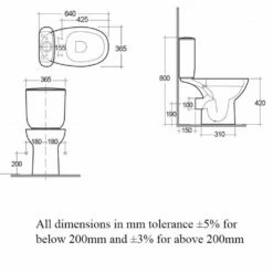 RAK Morning White Rimless Full Access Close Coupled Pan, Cistern & Urea Seat -HANSGROHE Shop rak morning white rimless full access close coupled pan cistern urea seat p41051 202082 image