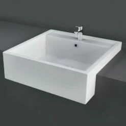 RAK Nova 460x460 1th White Semi Recessed Wash Basin - NOVASR