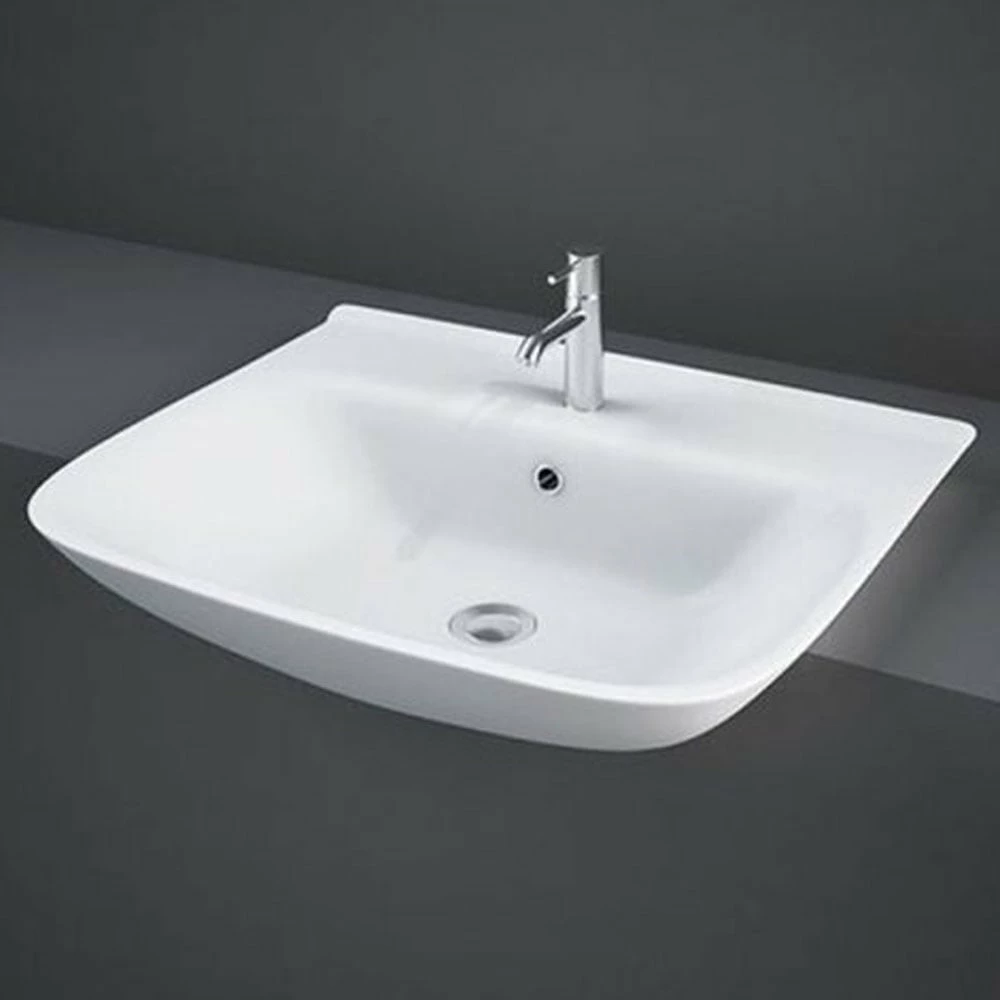 RAK Origin 520x430 1th White Semi-Recessed Wash Basin - ORI62SRBAS1 1 RAK Origin 520x430 1th White Semi-Recessed Wash Basin - ORI62SRBAS1
