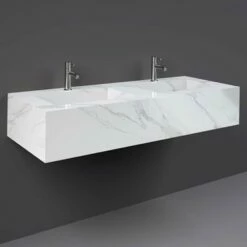 RAK Precious 1230x470 2th Carrara Console Wall Hung Wash Basin - PRECT12347100A