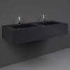 RAK Precious 1230x470 2th Uni Dark Black Wall Hung Wash Basin - PRECT12347105A