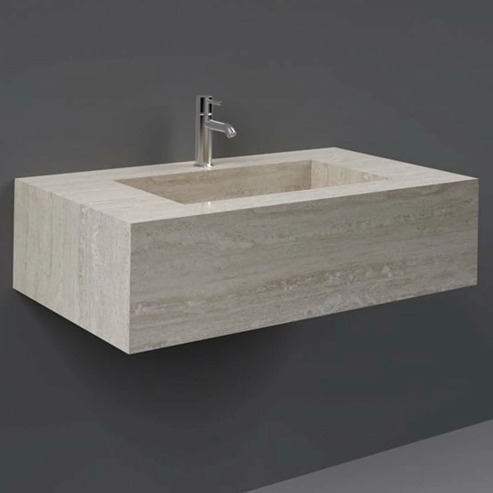 RAK Precious 830x470 1th Travertino Console Wall Hung Wash Basin - PRECT08347102A 1 RAK Precious 830x470 1th Travertino Console Wall Hung Wash Basin - PRECT08347102A
