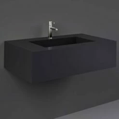 RAK Precious 830x470 1th Uni Dark Black Wall Hung Wash Basin - PRECT08347105A