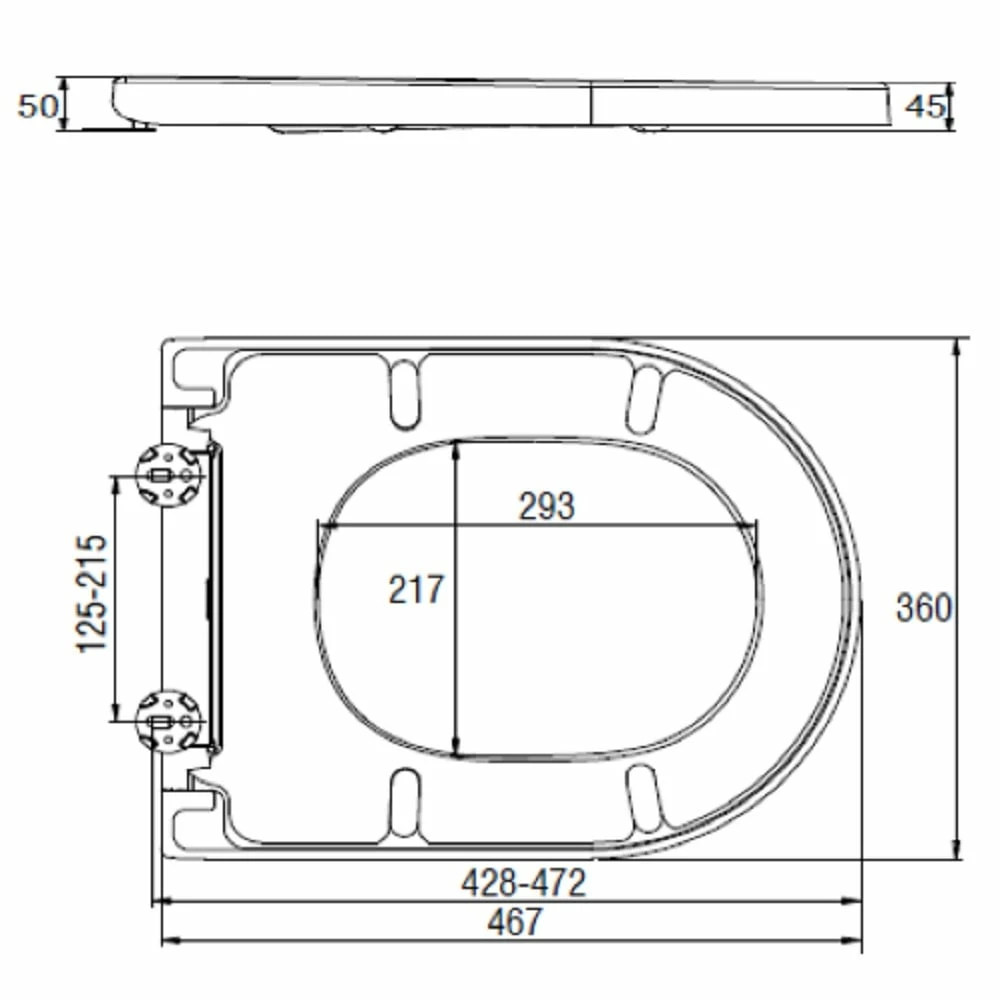 RAK Quick Release White Soft Close Urea Seat For Rimless Pan - RAKSEAT011 2 RAK Quick Release White Soft Close Urea Seat For Rimless Pan - RAKSEAT011 - Image 2