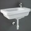 RAK Resort Alpine White Wall Hung 1 Tap Hole Cloakroom Wash Basin - RST45SL1RH