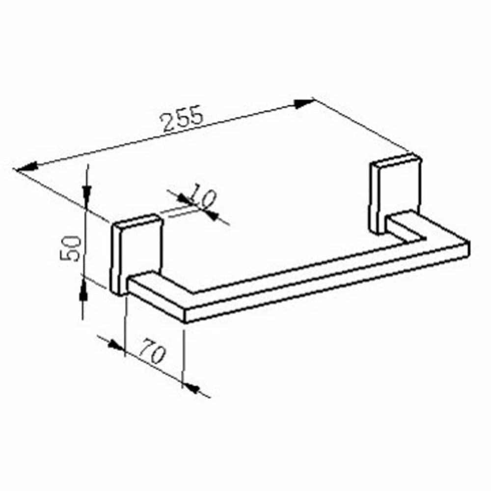 RAK Resort Chrome 255mm Towel Rail With Back Plate - RAKC17160 2 RAK Resort Chrome 255mm Towel Rail With Back Plate - RAKC17160 - Image 2