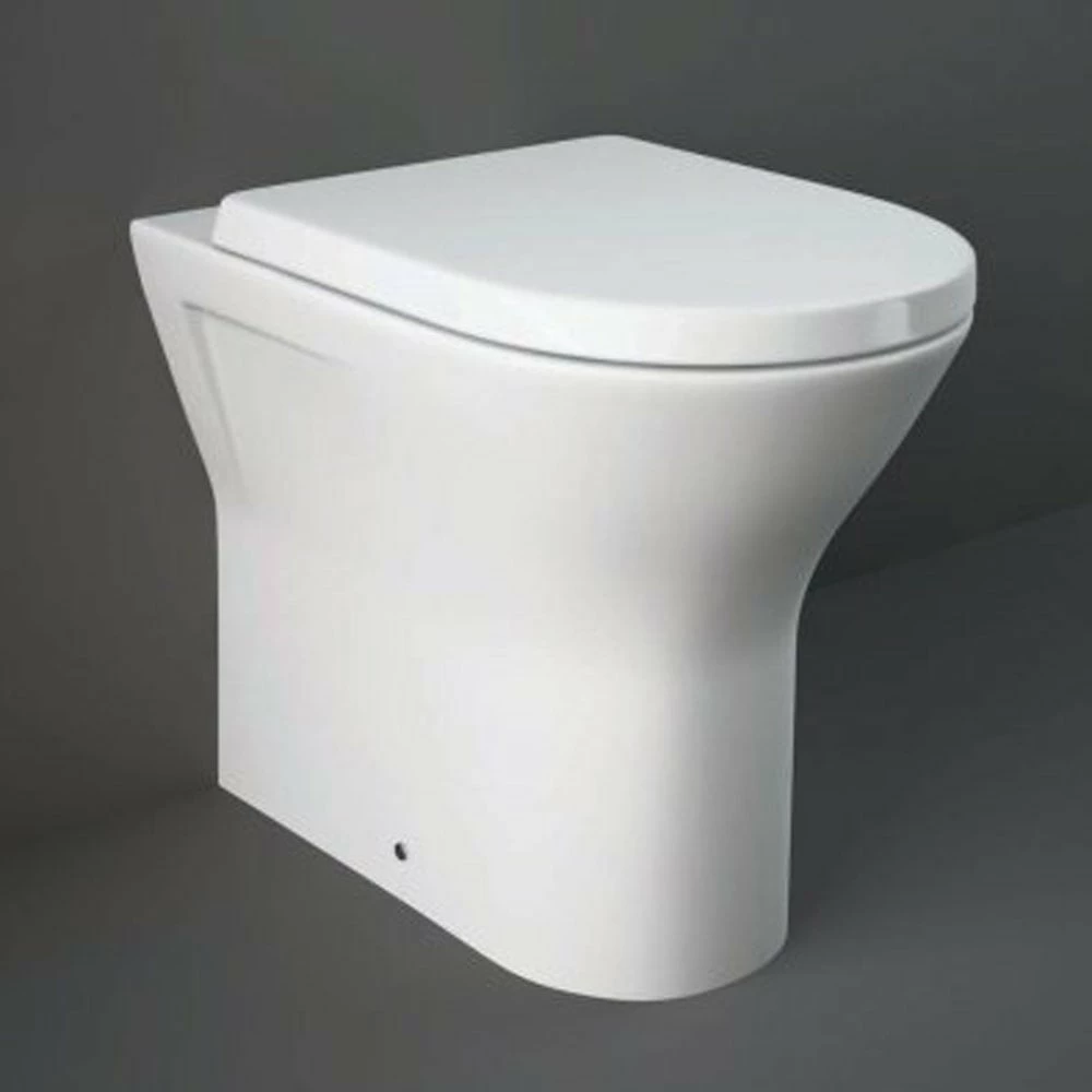 RAK Resort White Back To Wall Rimless Extended Height Toilet Pan & Seat 2 RAK Resort White Back To Wall Rimless Extended Height Toilet Pan & Seat - Image 2