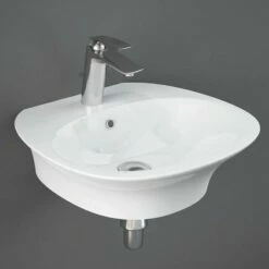 RAK Sensation 600x460 1th Alpine White Wall Hung Basin - SENWB6001AWHA