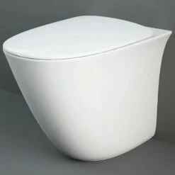 RAK Sensation White Rimless Back To Wall Toilet Pan & Urea Seat - SENBTWPANSC
