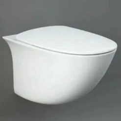 RAK Sensation White Rimless Wall Hung Toilet Pan & Urea Seat - SENWHPANSC-MX