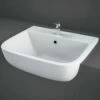 RAK Series 600 520x425 1th Alpine White Semi-Recessed Basin - S60052SR1