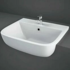 RAK Series 600 520x425 1th Alpine White Semi-Recessed Basin - S60052SR1