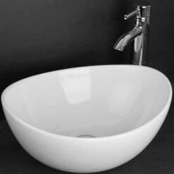 RAK Shell 395x325 White Sit-On Countertop Wash Basin SHELBAS