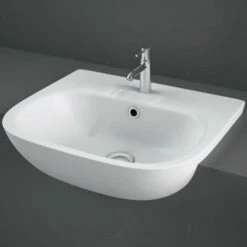 RAK Tonique 520x425 1th White Semi-Recessed Wash Basin - TONSRBAS1