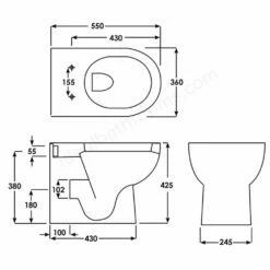 RAK Tonique White Back To Wall Toilet Pan & Urea Soft Close Seat - TONBTWPAN/015 -HANSGROHE Shop rak tonique white back to wall toilet pan urea soft close seat tonbtwpan 015 p41062 202103 image