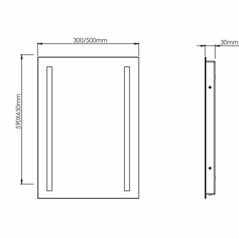 Sensio Isla Plus 650x500mm Cool White Battery Operated Diffused LED Mirror 3 Sensio Isla Plus 650x500mm Cool White Battery Operated Diffused LED Mirror - Image 3