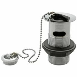 Tre Mercati 1 1/4" Brass Vanity Waste & Overflow With Rubber Plug & Ball Chain TM709