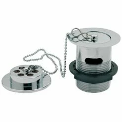 Tre Mercati Accessories 1 1/2" Brass Bath Waste, Overflow, Solid Waste Section, Solid Plug & Ball Chain TM707B