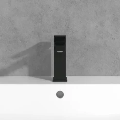 Villeroy & Boch Architectura Square Matt Black Single Lever Basin Mixer, No Waste -HANSGROHE Shop villeroy boch architectura square matt black single lever basin mixer no waste p69474 293899 image