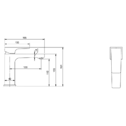 Villeroy & Boch Architectura Square Matt Black Single Lever Basin Mixer, No Waste -HANSGROHE Shop villeroy boch architectura square matt black single lever basin mixer no waste p69474 293900 image