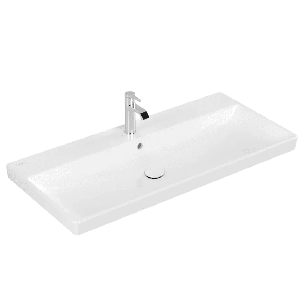 Villeroy & Boch Avento 1000x470 1th White Basin & Semi Pedestal 2 Villeroy & Boch Avento 1000x470 1th White Basin & Semi Pedestal - Image 2