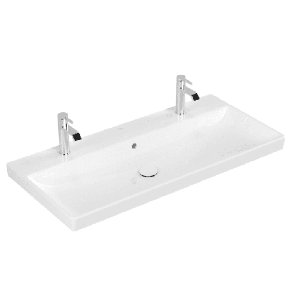 Villeroy & Boch Avento 1000x470 2th White Basin & Semi Pedestal 2 Villeroy & Boch Avento 1000x470 2th White Basin & Semi Pedestal - Image 2