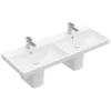 Villeroy & Boch Avento 1200x470 2th White Double Basin & Semi Pedestals