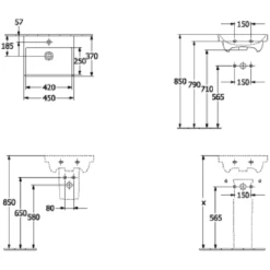 Villeroy & Boch Avento 450x370 1th White Basin & Semi Pedestal -HANSGROHE Shop villeroy boch avento 450x370 1th white basin semi pedestal p66043 285355 image