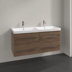 Villeroy & Boch Avento Arizona Oak 1200mm Wall Hung Vanity Unit & Double Basin